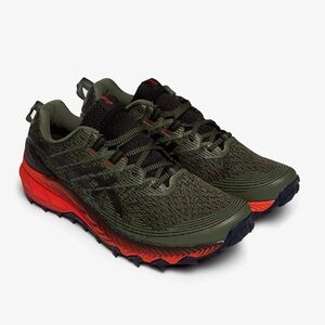 ASICS Olive Green & Red Men’s Trail Sneakers Size 9.5 – Used Condition